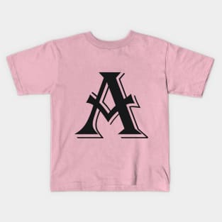 Rose Gold Monogram Letter A T-Shirt Kids T-Shirt